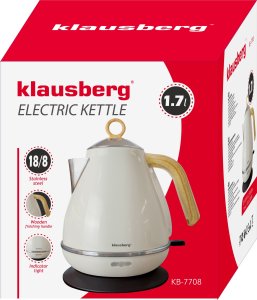 Klausberg CZAJNIK ELEKTRYCZNY ZE STALI NIERDZEWNEJ 1.7L BIAŁY KLAUSBERG KB-7708 8