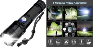 Latarka Hismart Hismart Rankinis žibintuvėlis, 3000lm, LED, IPX7 2