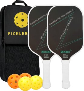 ZOODO ZESTAW RAKIETEK DO PICKLEBALL BIAŁA ZOODO P2 USAPA LEKKA + 4 PIŁKI + TORBA 1