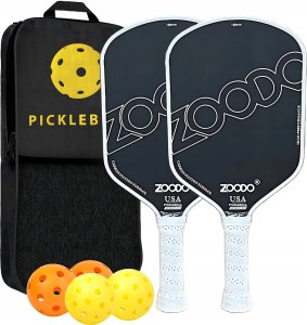 ZOODO ZESTAW RAKIETEK DO PICKLEBALL BIAŁA ZOODO P3 USAPA LEKKA + 4 PIŁKI + TORBA 1