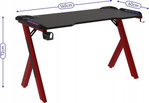 Biurko Cortek BIURKO GAMINGOWE DLA GRACZA CORTEK 141 RGB STEROWANIE UCHWYTY 3