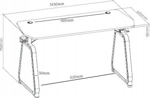Biurko Cortek SOLIDNE BIURKO CORTEK SPECTRE INFINTY LED GAMING RAGE RESIST 8