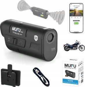 Wideorejestrator MUFU WIDEOREJESTRATOR MOTOCYKLOWY MUFU MOTOCAM V20S FULLHD 7H KAMERA NA MOTOCYKL 1