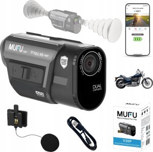 Wideorejestrator MUFU WIDEOREJESTRATOR MOTOCYKLOWY MUFU MOTOCAM V30P FULLHD 7H KAMERA NA MOTOCYKL 1