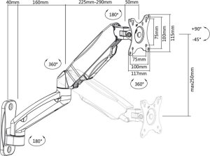 Fiber Mounts Uchwyt ścienny na monitor 15" - 43" (FM31) 6