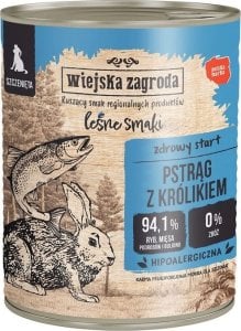 Wiejska Zagroda Wiejska Zagroda Pstrąg z królikiem mokra karma dla psa 800g 1