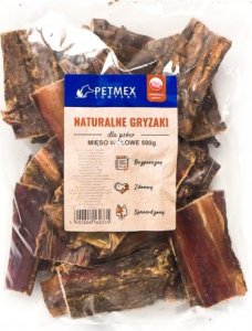 Petmex PETMEX - Przełyk wołowy płaski gryzak naturalny 500g 1