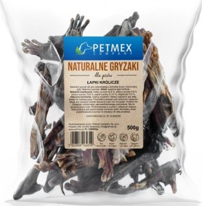 Petmex PETMEX - Łapki królicze z futrem gryzak naturalny 500g 1