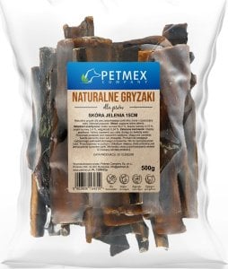 Petmex PETMEX Skóra jelenia gryzak naturalny 15cm 500g 1