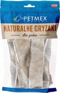 Petmex PETMEX - Skóra wołowa z futrem gryzak naturalny 15cm 100g 1