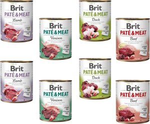 Brit BRIT - Pate&Meat Mokra karma dla psa MIX SMAKÓW puszka 8x800g 1