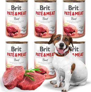 Brit BRIT - Pate&Meat Mokra karma dla psa wołowina puszka 6 x 800g 1