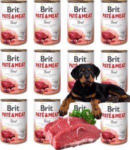 Brit BRIT - Pate&Meat Mokra karma dla psa wołowina puszka 12 x 800g 1