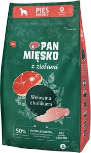 Pan Mięsko Karma Pełnoporcjowa dla Psa PAN MIĘSKO Wołowina i Królik 3kg 1