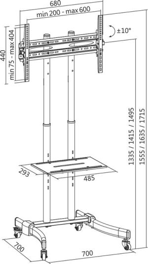 LogiLink Stojak podłogowy BP0026 37'' - 70'' 2