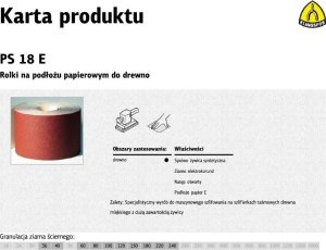 Klingspor KLINGSPOR ROLKA NA PODŁOŻU PAPIEROWYM PS18E 150mm gr. 36  (30mb) 1