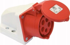 PCESP Gniazdo siłowe natynkowe stałe 32A 5P 400V IP44 PCE 125-6k mała obudowa czerwone 2