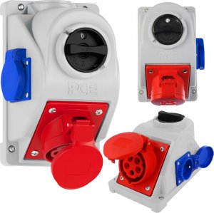 PCESP Rozdzielnica budowlana PCE Combo-Pol 96061441W 16A 400V 3P+Z gniazdo 230V wyłącznik 0-1 IP44 2