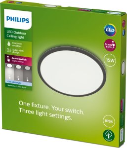 Lampa sufitowa Philips SUPERSLIM CEILING SSW 15W 40K BLACK IP54 11