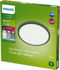 Lampa sufitowa Philips SUPERSLIM CEILING SSW 15W 40K BLACK IP54 2