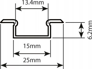 Taśma LED Prescot Prescot profil LED MICRO-K-ALU-MLC-1M 1m mleczny podtynkowa anodowany COM 1