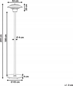 Beliani Elektryczny promiennik wolnostojący halogenowy 1500 W srebrny ASKJA 3