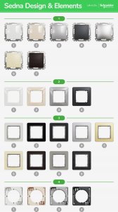 SCHNEIDERE Gniazdo podwójne z uziemieniem Schneider Sedna Design SDD112275 z przesłonami do systemu ramkowego beżowe Design & Elements 13