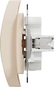 SCHNEIDERE Gniazdo podwójne z uziemieniem Schneider Sedna Design SDD112275 z przesłonami do systemu ramkowego beżowe Design & Elements 5