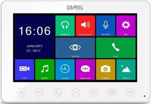 Zamel Wideomonitor Zamel EntraENT10000422 VP-808W 7" z dotykowymi przyciskami biały 1