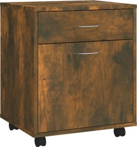 vidaXL vidaXL Szafka na kółkach, przydymiony dąb, 45x38x54 cm 2