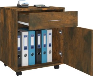 vidaXL vidaXL Szafka na kółkach, przydymiony dąb, 45x38x54 cm 4