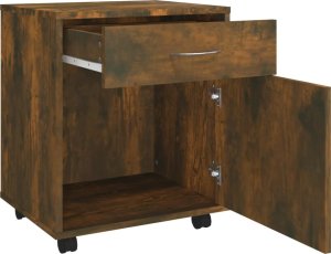 vidaXL vidaXL Szafka na kółkach, przydymiony dąb, 45x38x54 cm 6