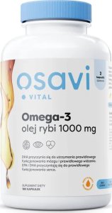 Osavi Osavi - Omega 3 Olej Rybi, 1000mg, Cytryna, 180 kapsułek miękkich 1