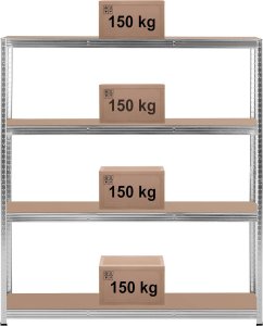 MSW Regał magazynowy metalowy 4 półki 600 kg 160 x 40 x 180 cm szary Regał magazynowy metalowy 4 półki 600 kg 160 x 40 x 180 cm szary 6