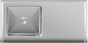 Royal Catering Zlew basen gastronomiczny jednokomorowy z półką i rantem prawy 120 x 60 x 94,5 cm Zlew basen gastronomiczny jednokomorowy z półką i rantem prawy 120 x 60 x 94,5 cm 4