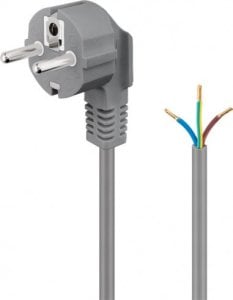 Kabel zasilający TRITON Przewód ochronny stykowy kątowy do montażu, 1,5 m, szary - Długość kabla 1.5 m 1