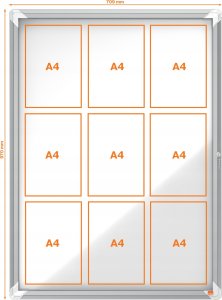 Nobo Gablota magnetyczna zewnętrzna Premium Plus 9xA4 2