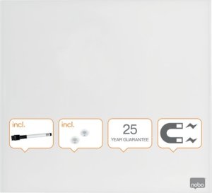 Nobo Tablica szkl Nobo Diamond 300x300 bia�a 2