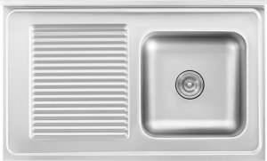 Royal Catering Zlew basen gastronomiczny jednokomorowy z szafką z drzwiami przesuwnymi prawy 100 x 60 x 94 cm Zlew basen gastronomiczny jednokomorowy z szafką z drzwiami przesuwnymi prawy 100 x 60 x 94 cm 5