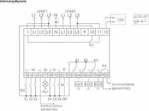 F&F Sterownik załączania rezerwy sieć 3 i 4-przewodowa 24-230V AC trzyliniowy SZR-279 5
