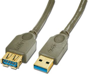 Kabel USB Lindy USB A -> USB A, (M/Ż), Czarny, 0.5m (41860) 1