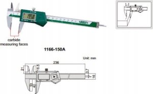 Insize SUWMIARKA SPEC. 150 CYFR.  TRASERSKA 6" SZCZEKI DOLNE 33/40 1