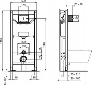 Stelaż Ideal Standard FRAME FOR WC PROSYS 120 M R020467 2