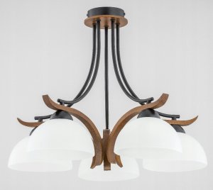 Lampa sufitowa Alfac Alfa Bafia 26125 plafon lampa sufitowa 5x60W E27 drewno/biały 1