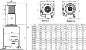 Bahco BAHCO DŹWIGNIK TŁOKOWY HYDRAULICZNY  50T 280 - 450mm 20
