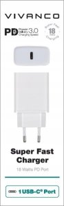 Zasilacz do laptopa Vivanco Vivanco FAST CHARGING 1XUSB-C PD 18W 2