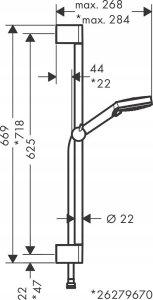 Zestaw prysznicowy Hansgrohe Hand shower set Hansgrohe Vernis Blend 100 Vario EcoSmart, 26279000, chrome 2