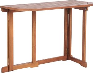 Beliani Stolik balkonowy składany akacjowy 110 x 47 cm jasne drewno TREIA 3