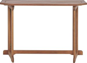 Beliani Stolik balkonowy składany akacjowy 110 x 47 cm jasne drewno TREIA 4