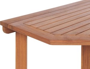 Beliani Stolik balkonowy składany akacjowy 110 x 47 cm jasne drewno TREIA 6